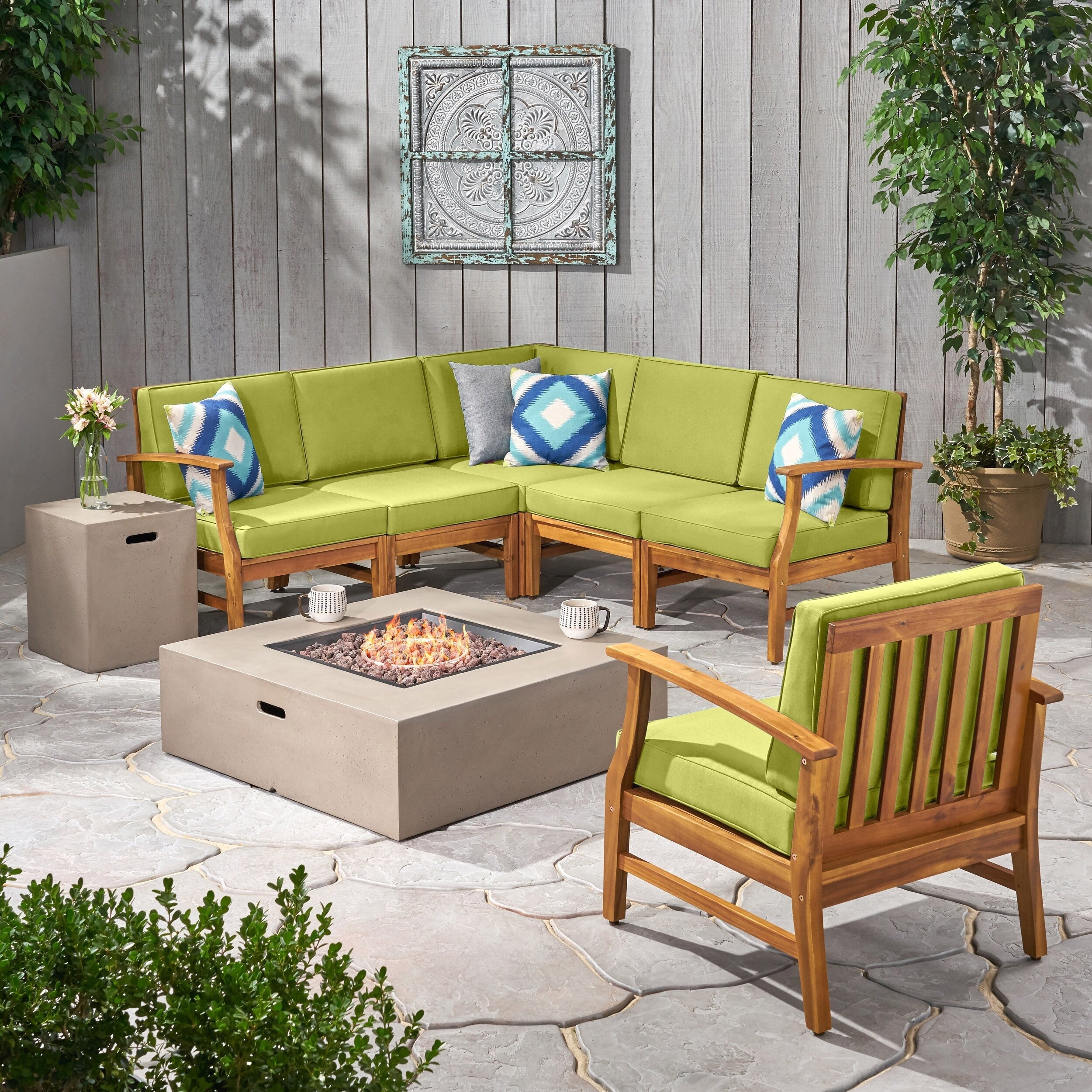 Ensemble de canapés d'extérieur Illona en acacia par Christopher Knight Home