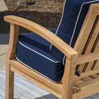 Ensemble de fauteuils club 3 pièces en teck indonésien avec coussins Sunbrella