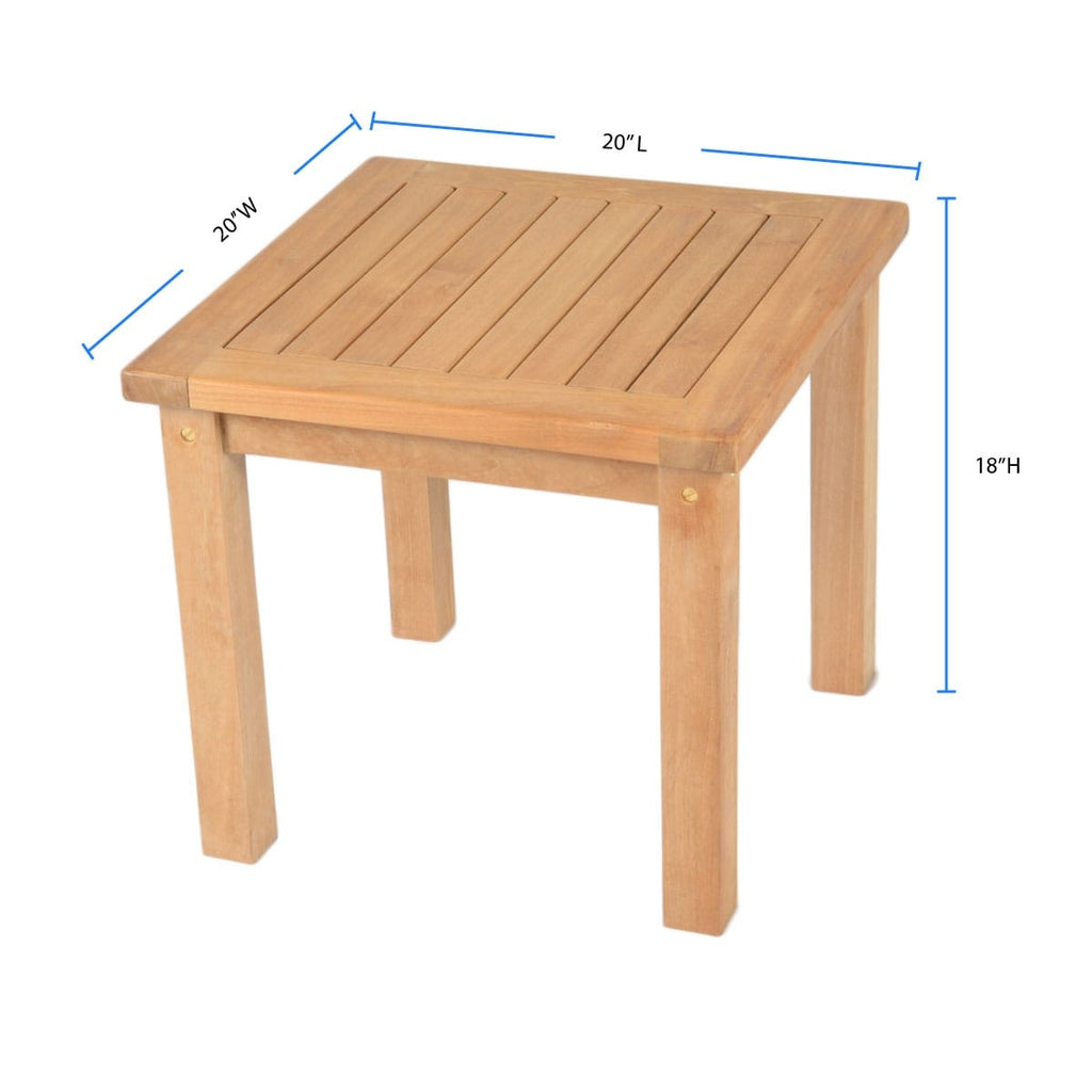 Ensemble de fauteuils club 3 pièces en teck indonésien avec coussins Sunbrella