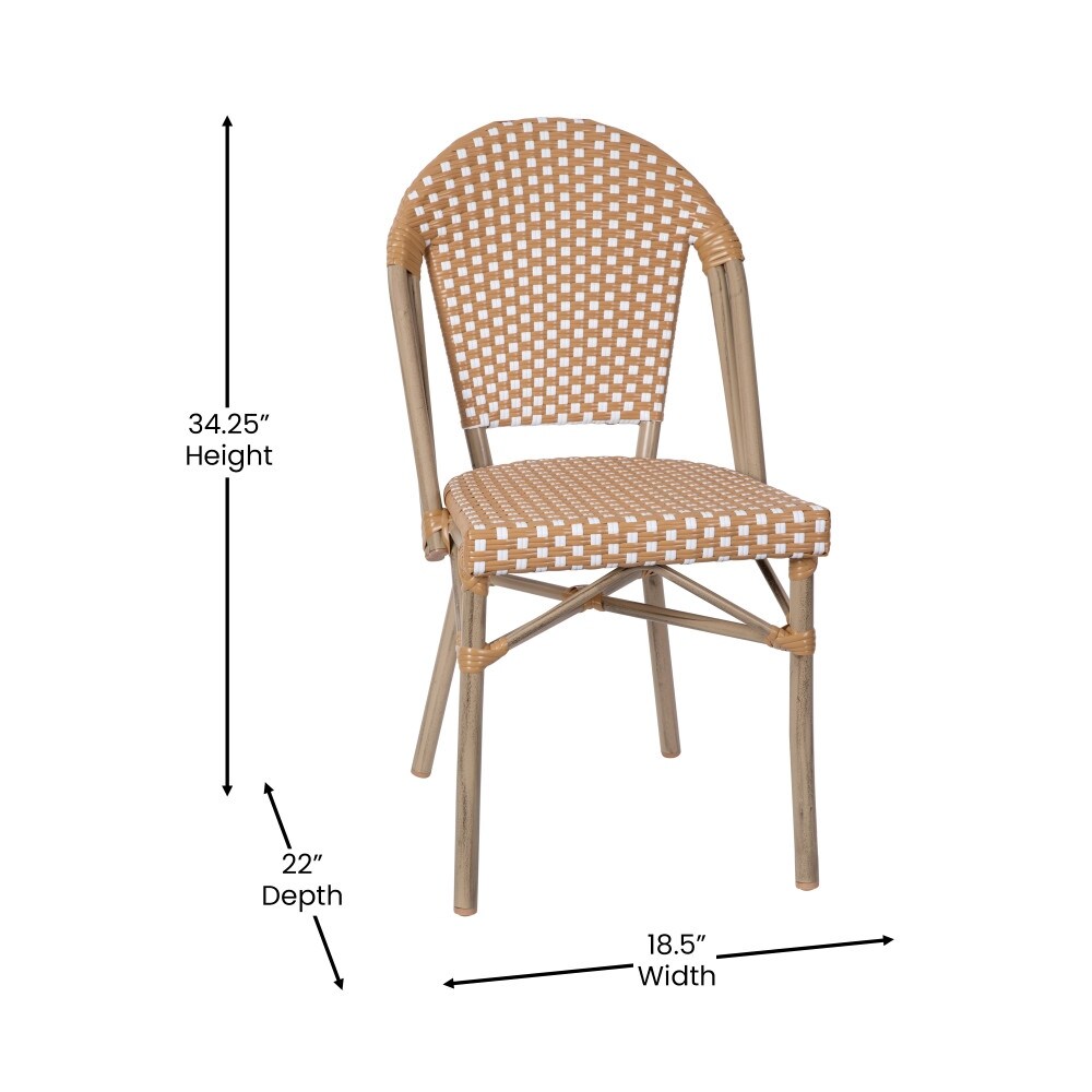 Ensemble bistrot commercial intérieur/extérieur avec table et quatre chaises