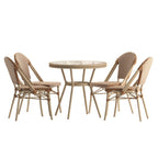 Ensemble bistrot commercial intérieur/extérieur avec table et quatre chaises