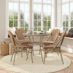 Ensemble bistrot commercial intérieur/extérieur avec table et quatre chaises