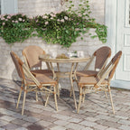 Ensemble bistrot commercial intérieur/extérieur avec table et quatre chaises