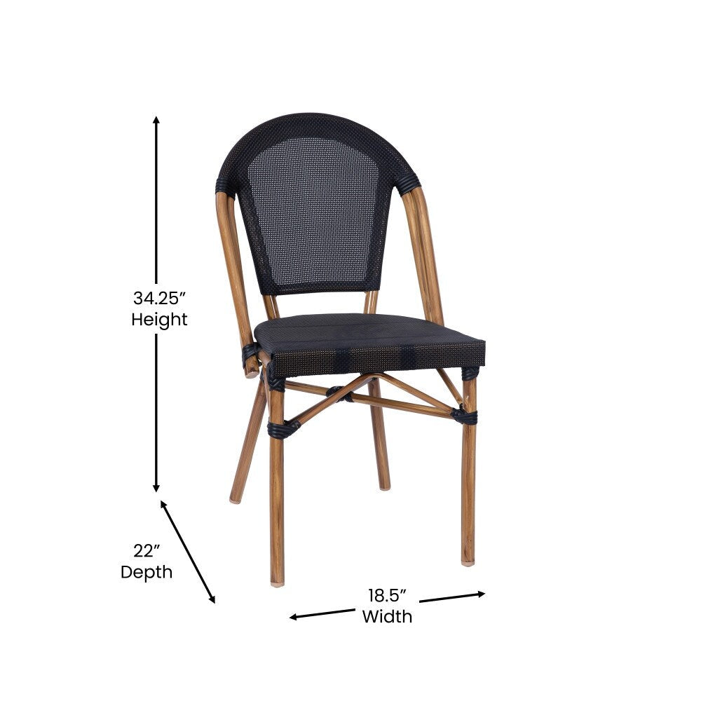Ensemble bistrot commercial intérieur/extérieur avec table et deux chaises