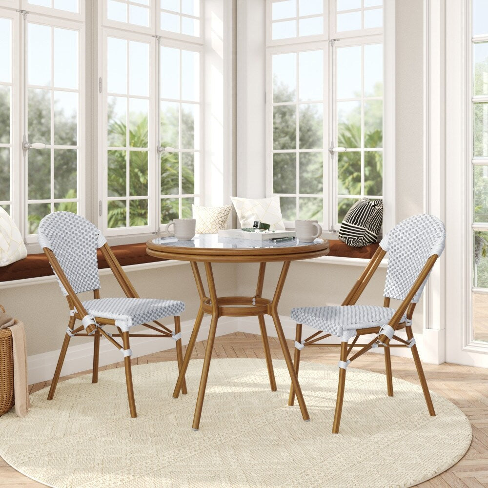 Ensemble bistrot commercial intérieur/extérieur avec table et deux chaises