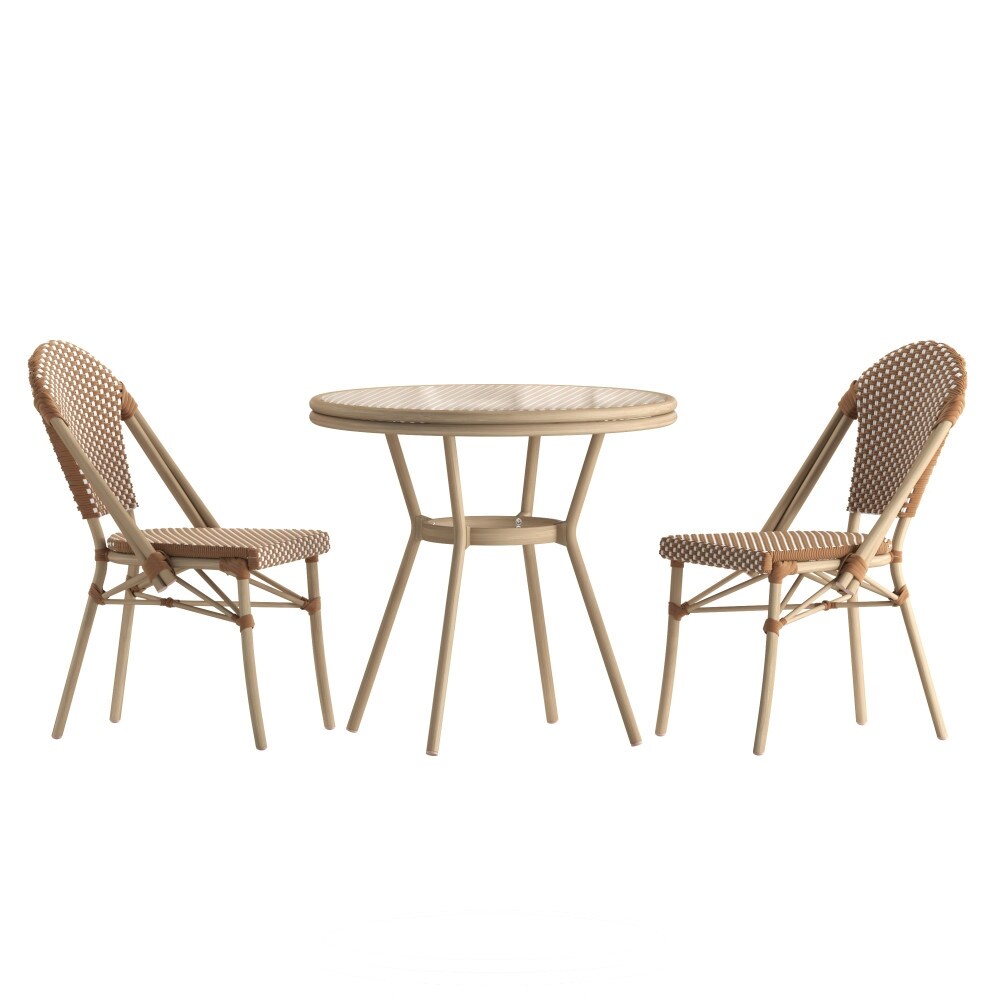Ensemble bistrot commercial intérieur/extérieur avec table et deux chaises