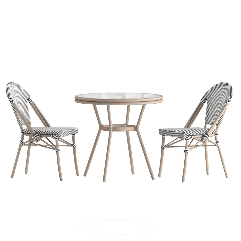 Ensemble bistrot commercial intérieur/extérieur avec table et deux chaises