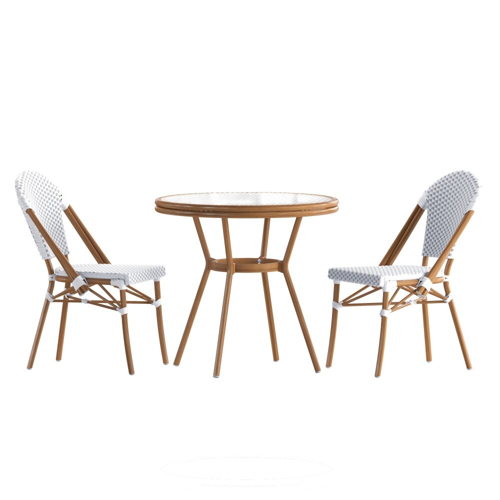 Ensemble bistrot commercial intérieur/extérieur avec table et deux chaises