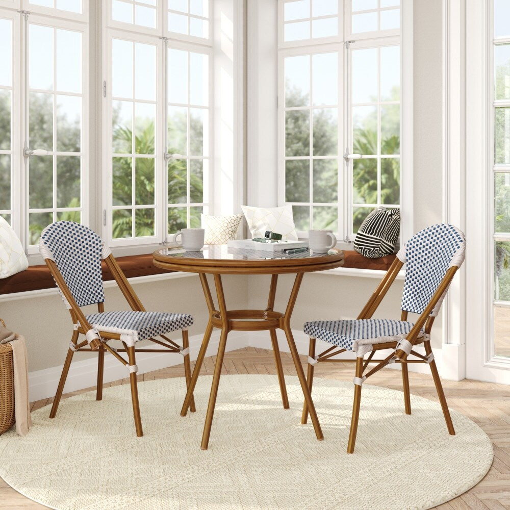 Ensemble bistrot commercial intérieur/extérieur avec table et deux chaises