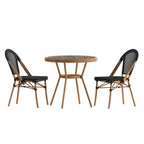 Ensemble bistrot commercial intérieur/extérieur avec table et deux chaises