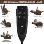 Fauteuil inclinable électrique à double moteur à position infinie, mécanisme de mouvement robuste avec porte-gobelets chauffants et de massage et poches latérales