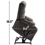 Fauteuil inclinable électrique à double moteur à position infinie, mécanisme de mouvement robuste avec porte-gobelets chauffants et de massage et poches latérales