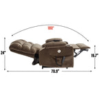 Fauteuil inclinable électrique à double moteur à position infinie, mécanisme de mouvement robuste avec porte-gobelets chauffants et de massage et poches latérales