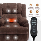 Fauteuil de massage robuste à position infinie, inclinable à double moteur avec télécommande électrique et chauffage lombaire