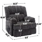Fauteuil de massage robuste à position infinie, inclinable à double moteur avec télécommande électrique et chauffage lombaire