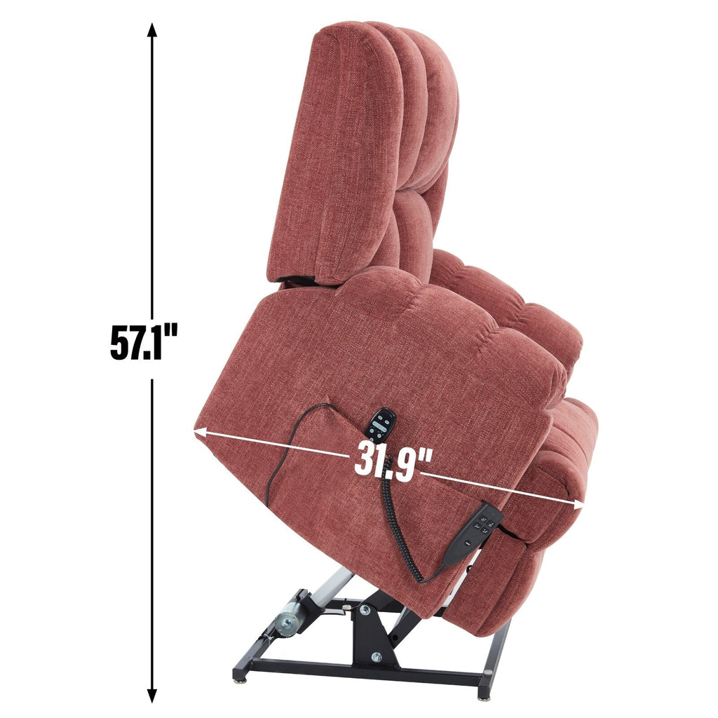 Fauteuil de massage robuste à position infinie, inclinable à double moteur avec télécommande électrique et chauffage lombaire