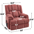 Fauteuil de massage robuste à position infinie, inclinable à double moteur avec télécommande électrique et chauffage lombaire