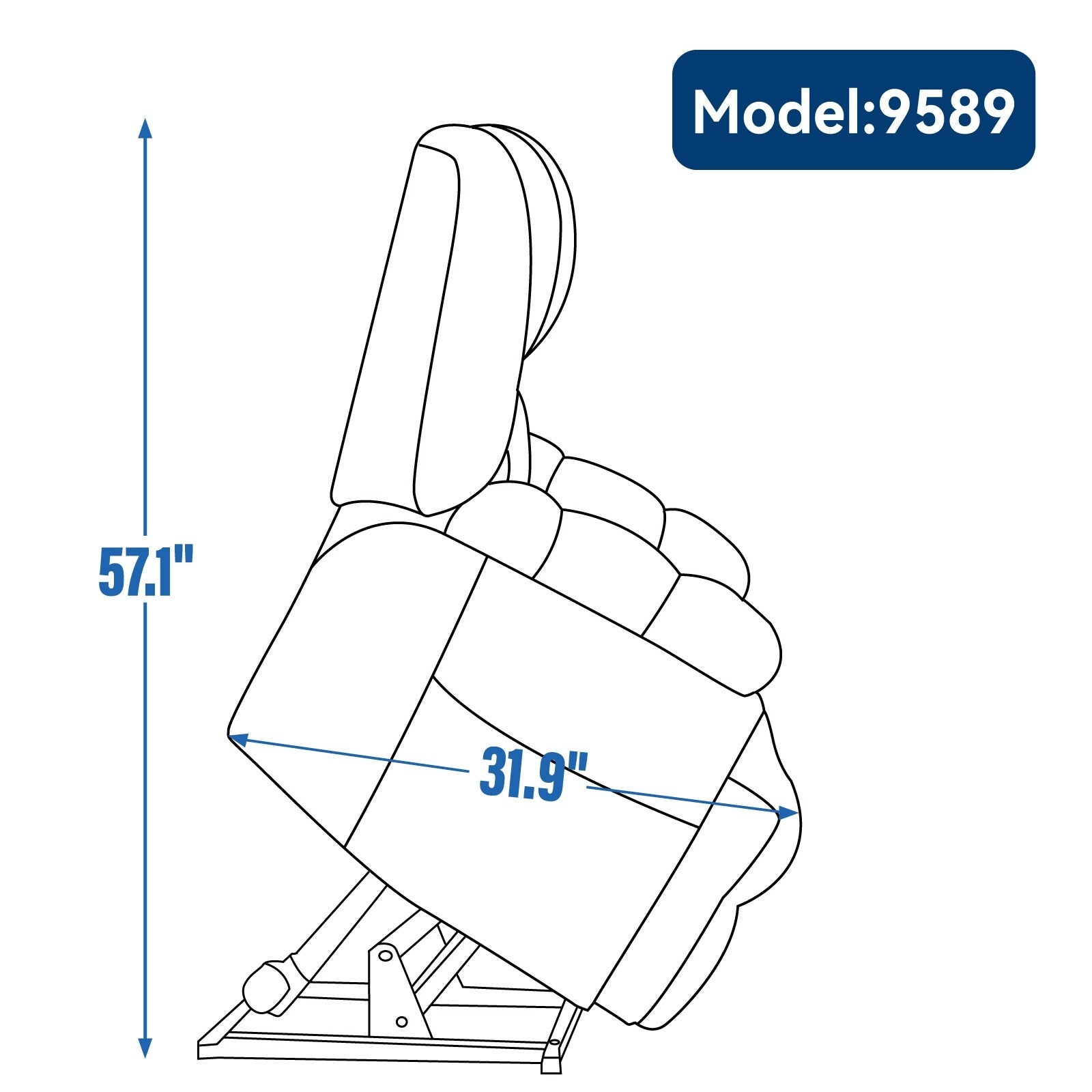 Fauteuil de massage robuste à position infinie, inclinable à double moteur avec télécommande électrique et chauffage lombaire