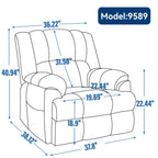 Fauteuil de massage robuste à position infinie, inclinable à double moteur avec télécommande électrique et chauffage lombaire