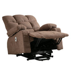 Fauteuil inclinable électrique à position infinie, canapé simple en tissu avec chauffage et massage, poche latérale, port de charge USB