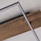 Plafonnier semi-encastré rectangulaire à LED intégré en bois pour couloir et hall d'entrée