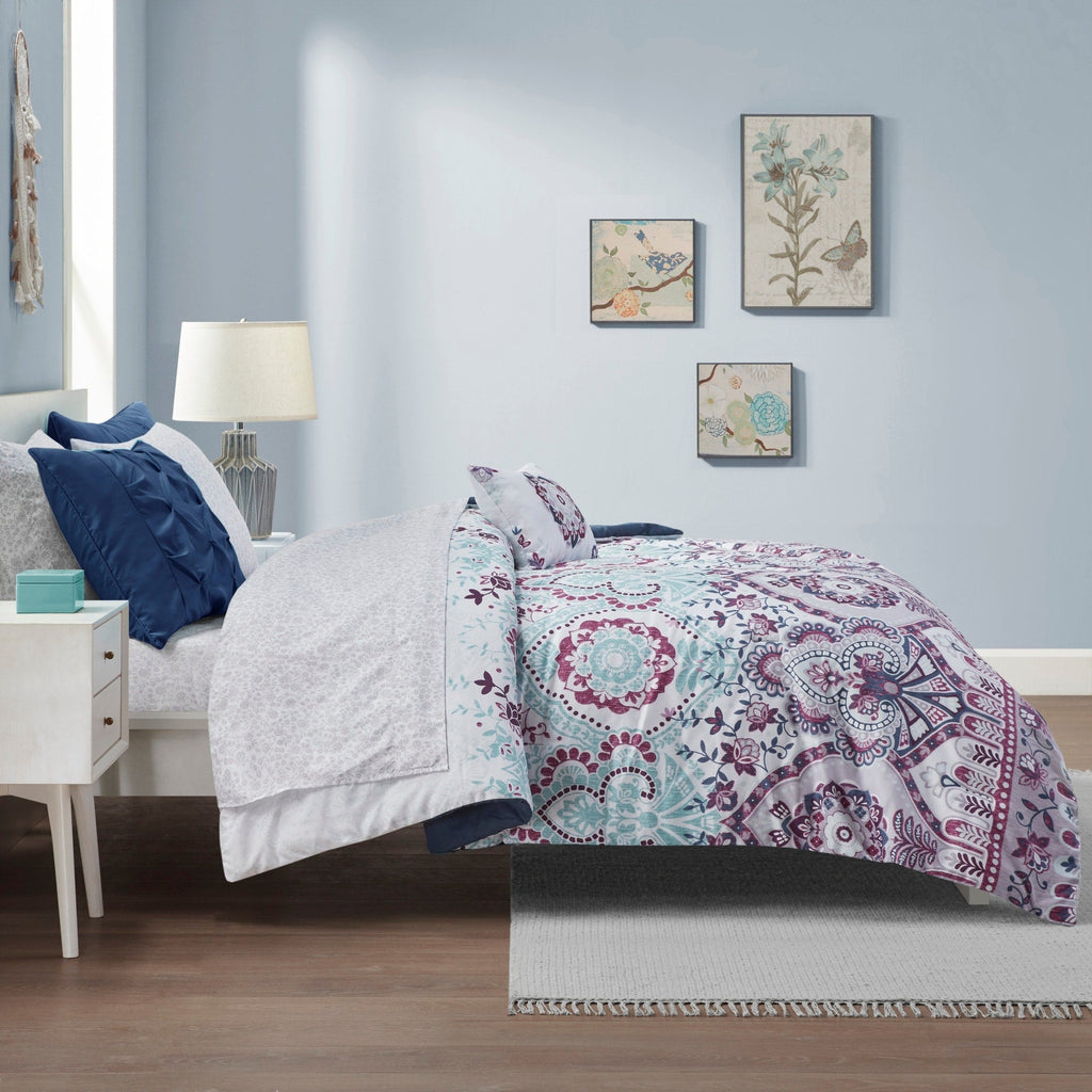 Parure de lit Avery Boho au design intelligent avec draps