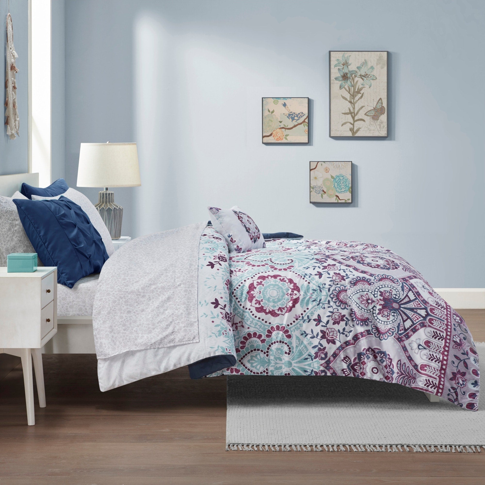 Parure de lit Avery Boho au design intelligent avec draps