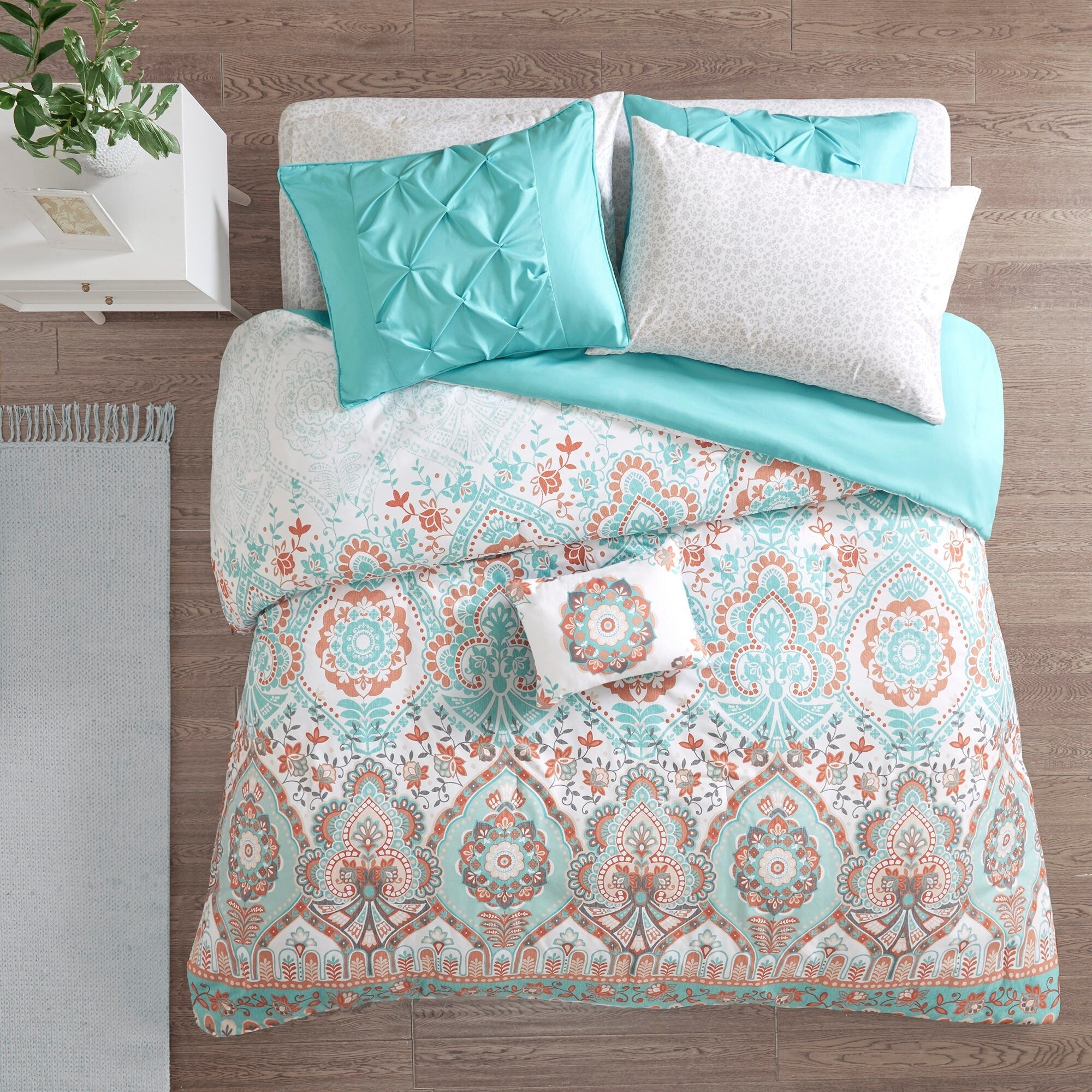 Parure de lit Avery Boho au design intelligent avec draps