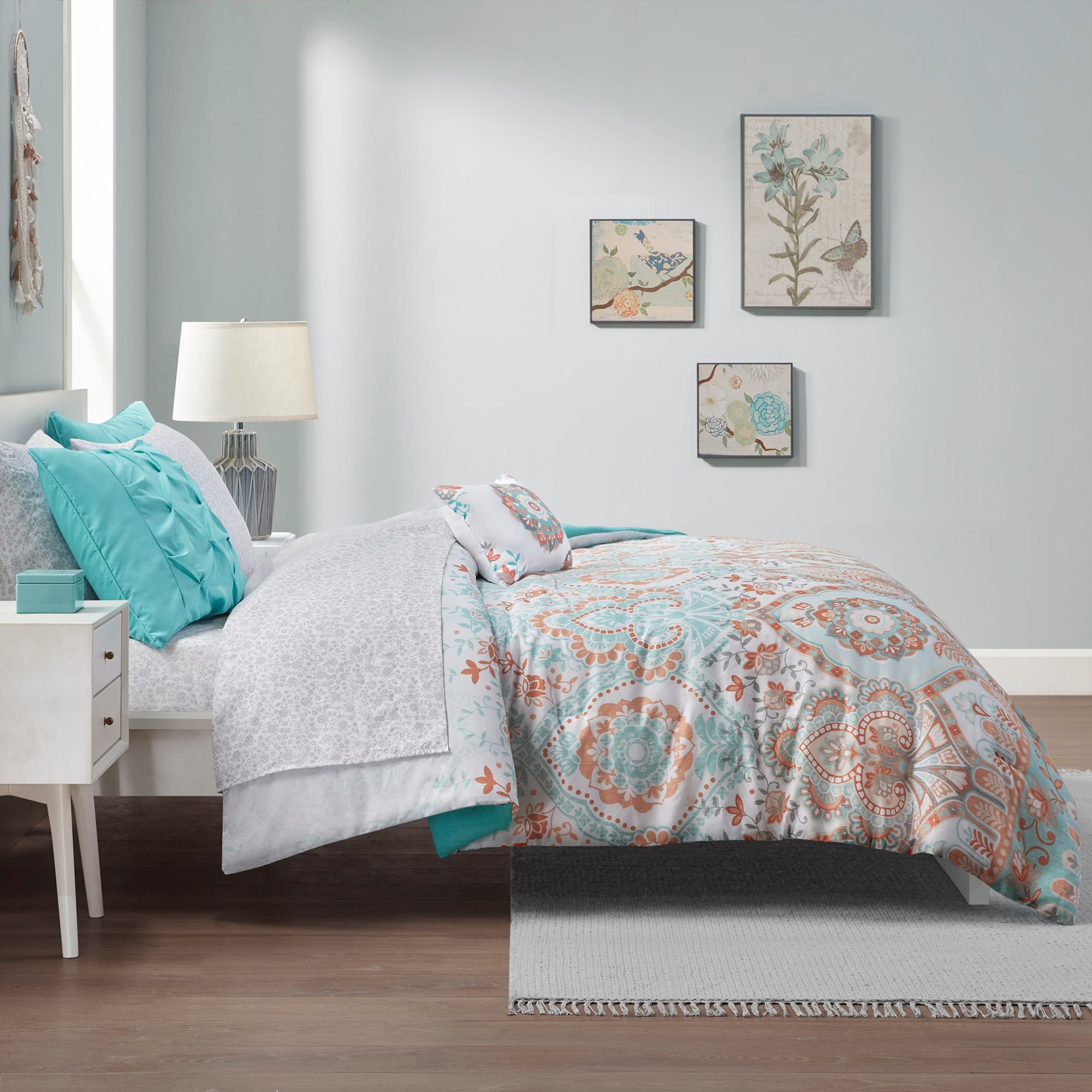 Parure de lit Avery Boho au design intelligent avec draps
