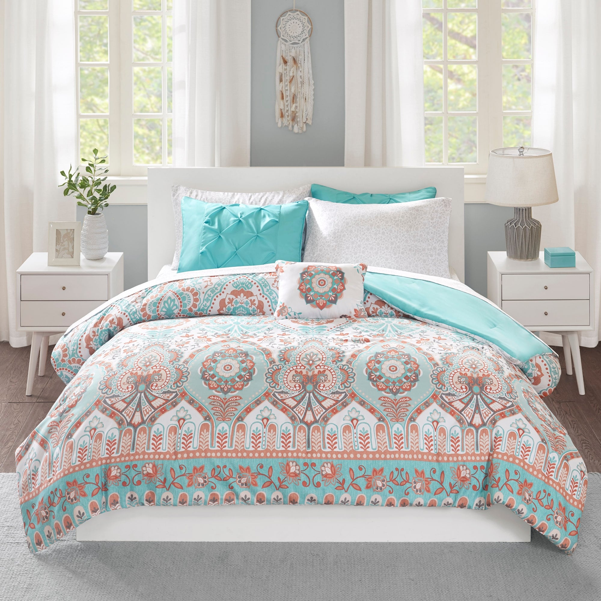 Parure de lit Avery Boho au design intelligent avec draps