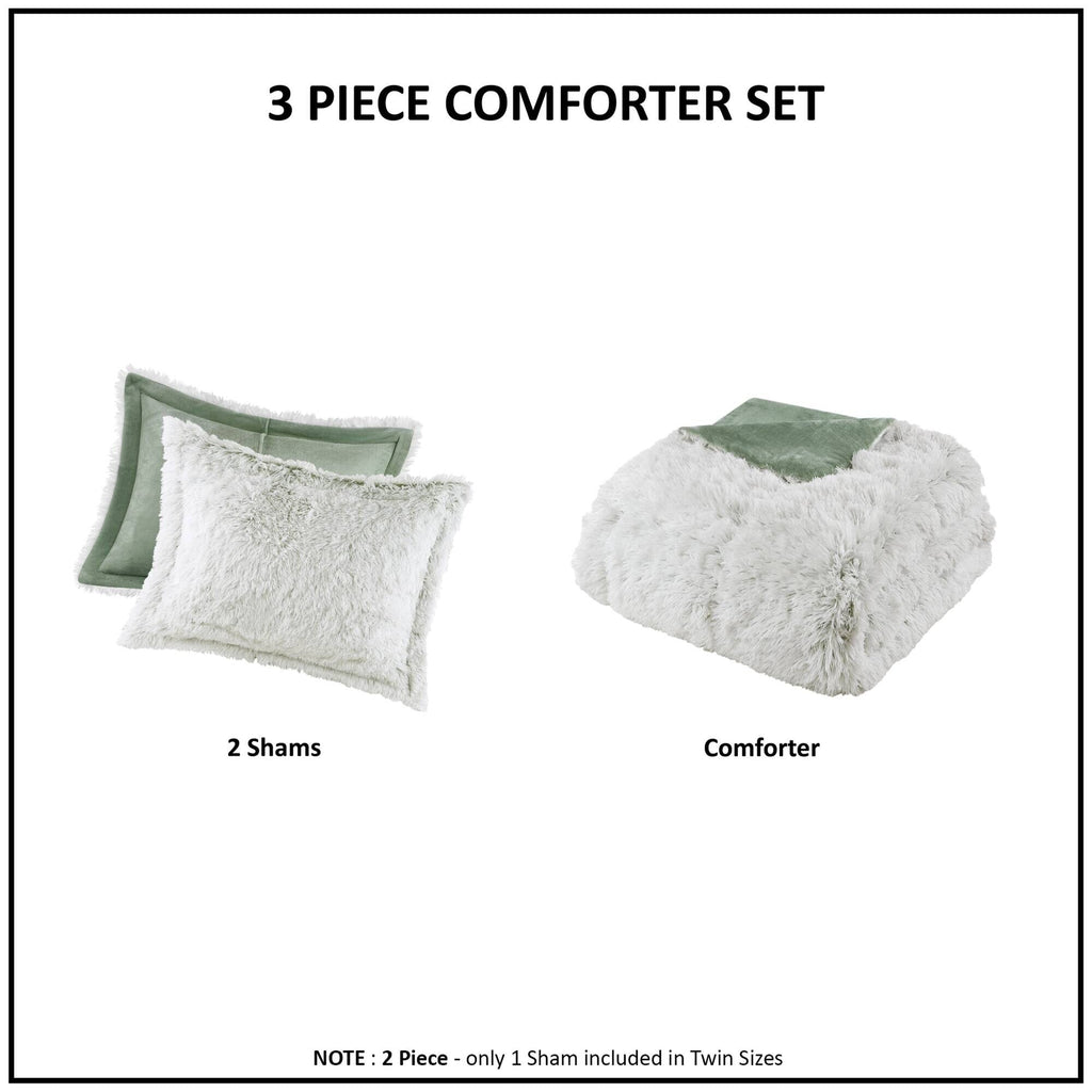 Ensemble de mini-couette à poils longs Leena au design intelligent