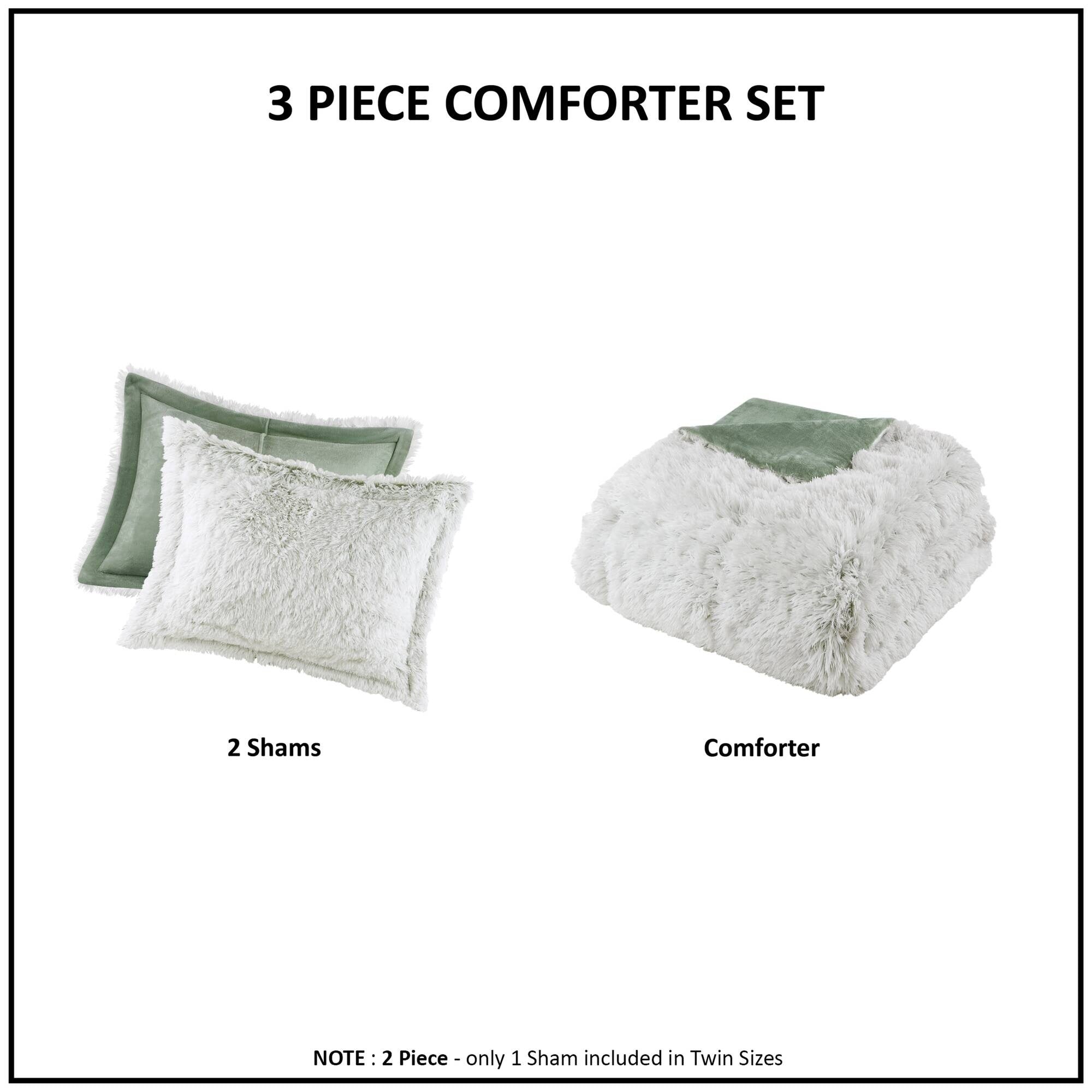 Ensemble de mini-couette à poils longs Leena au design intelligent