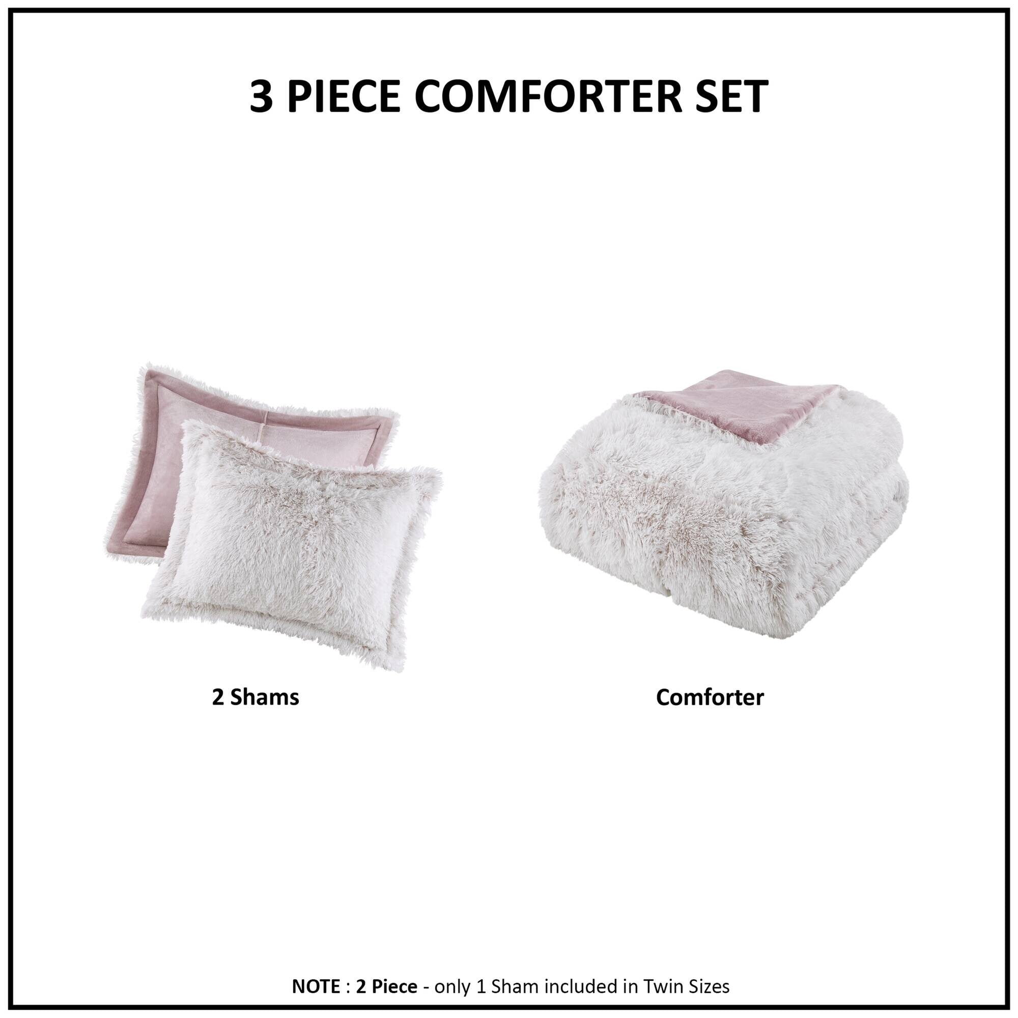 Ensemble de mini-couette à poils longs Leena au design intelligent