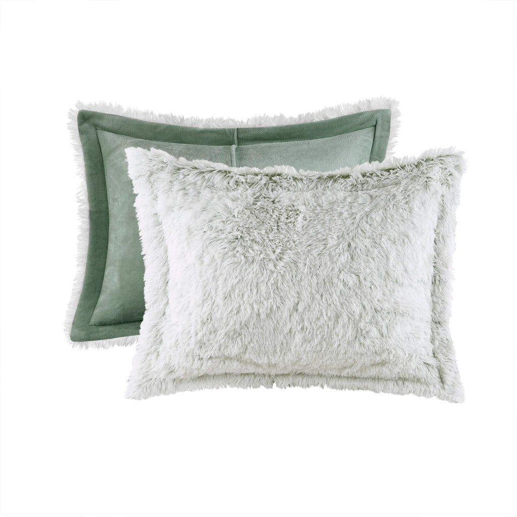 Ensemble de mini-couette à poils longs Leena au design intelligent