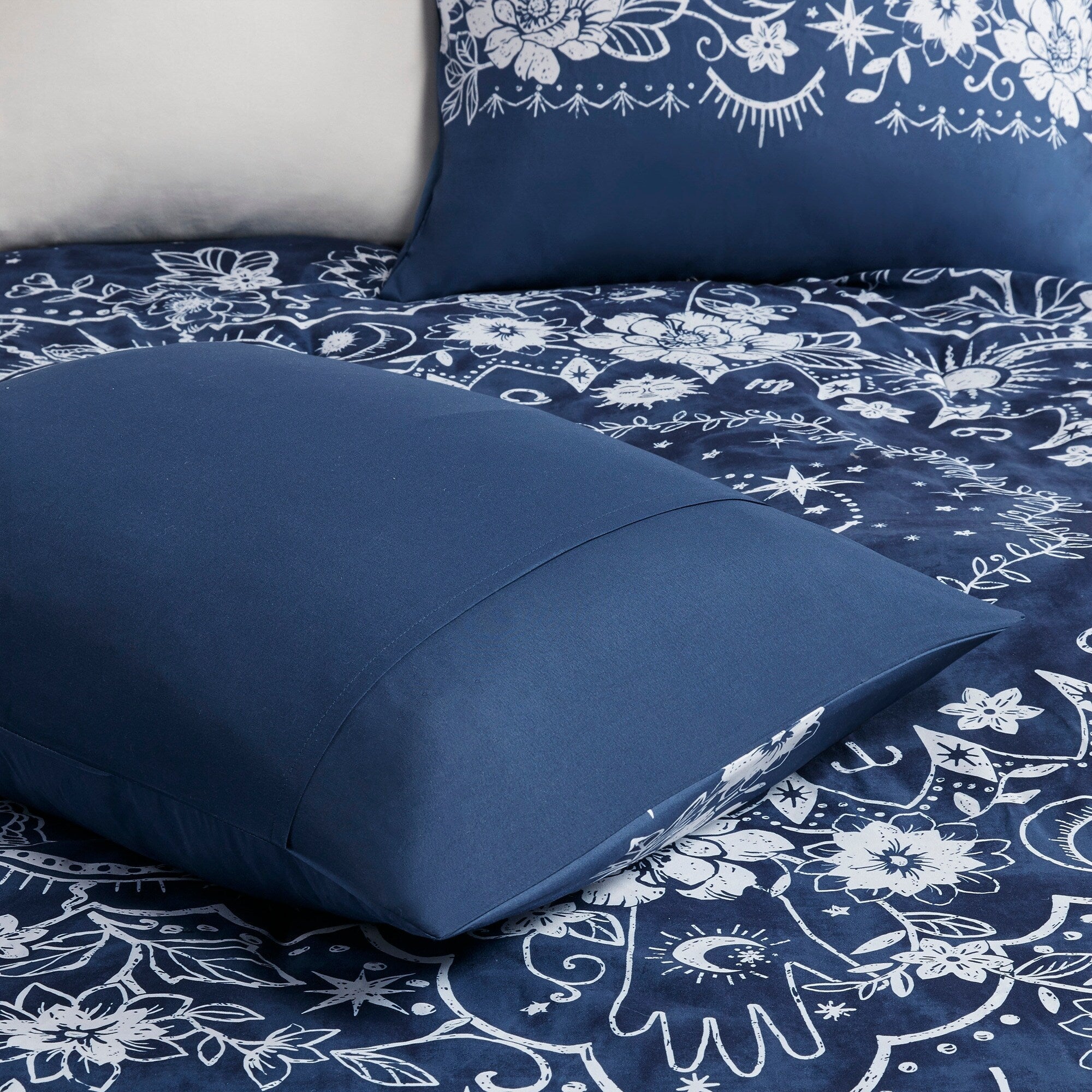 Parure de lit intelligente design Luna Navy Celestial