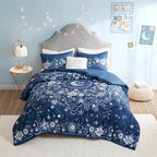 Parure de lit intelligente design Luna Navy Celestial