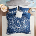 Parure de lit intelligente design Luna Navy Celestial