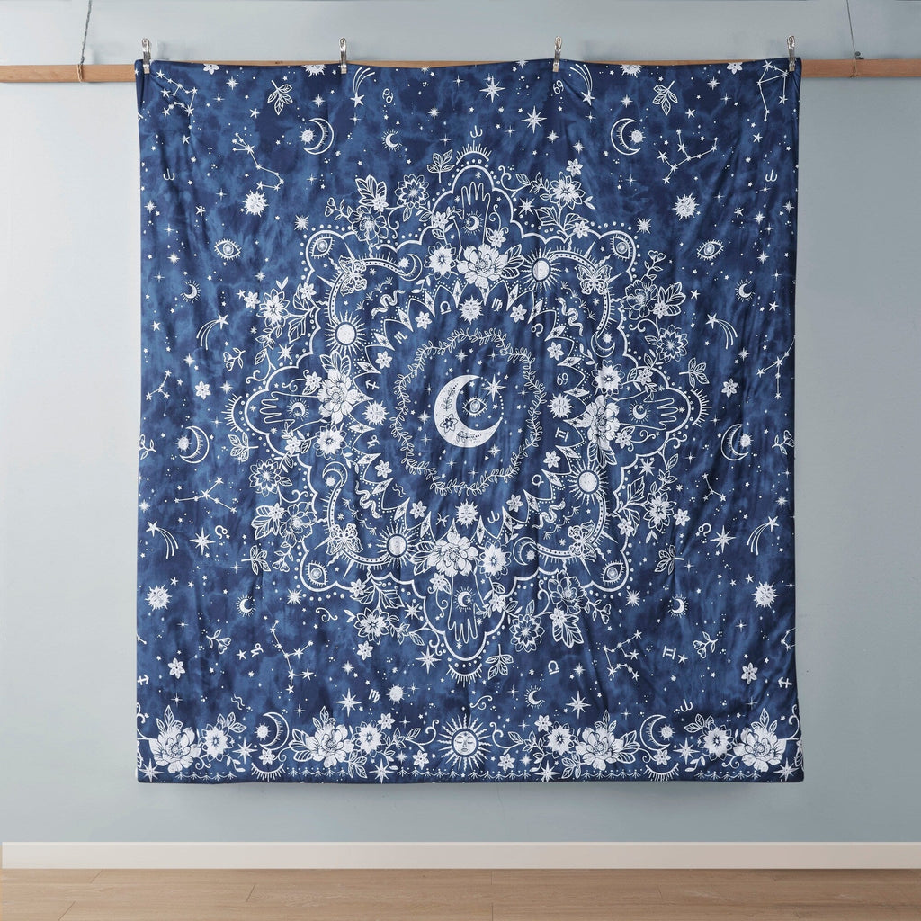 Parure de lit intelligente design Luna Navy Celestial