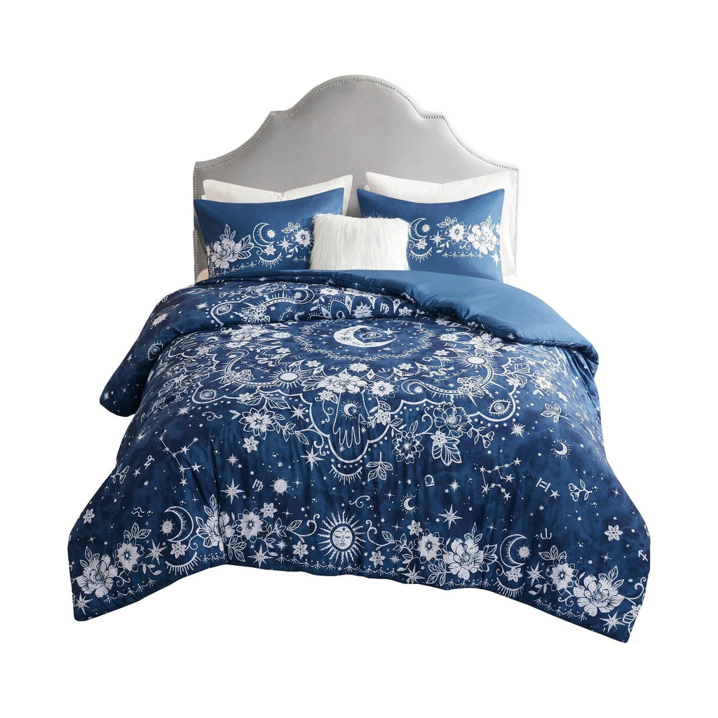 Parure de lit intelligente design Luna Navy Celestial
