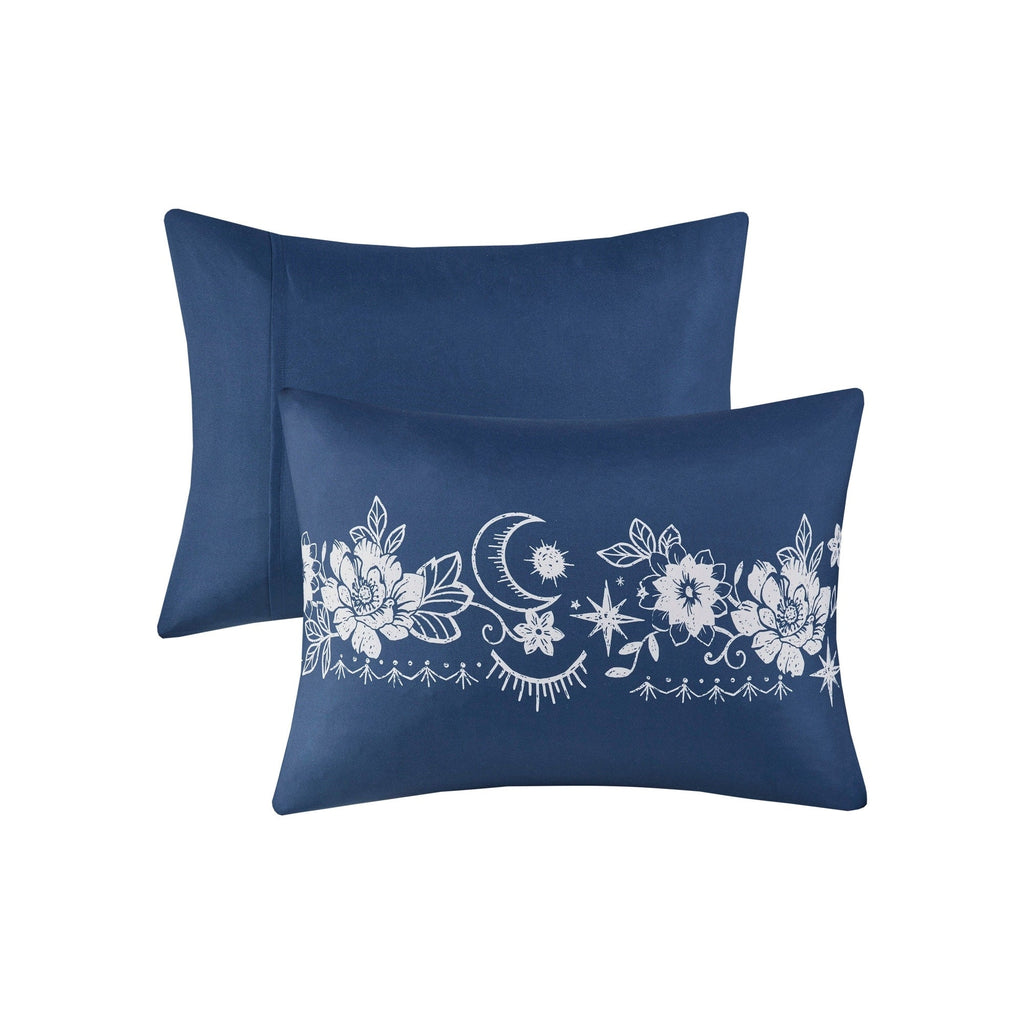 Parure de lit intelligente design Luna Navy Celestial