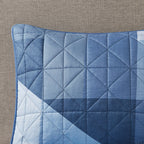 Parure de lit réversible imprimée patchwork bleu Wesley de Intelligent Design