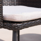 Salon de jardin rond en osier Iona, 3 pièces, avec coussins, par Christopher Knight Home