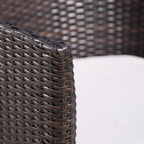 Salon de jardin rond en osier Iona, 3 pièces, avec coussins, par Christopher Knight Home