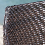 Salon de jardin rond en osier Iona, 3 pièces, avec coussins, par Christopher Knight Home