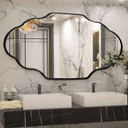 Miroir mural irrégulier festonné avec cadre en alliage d'aluminium