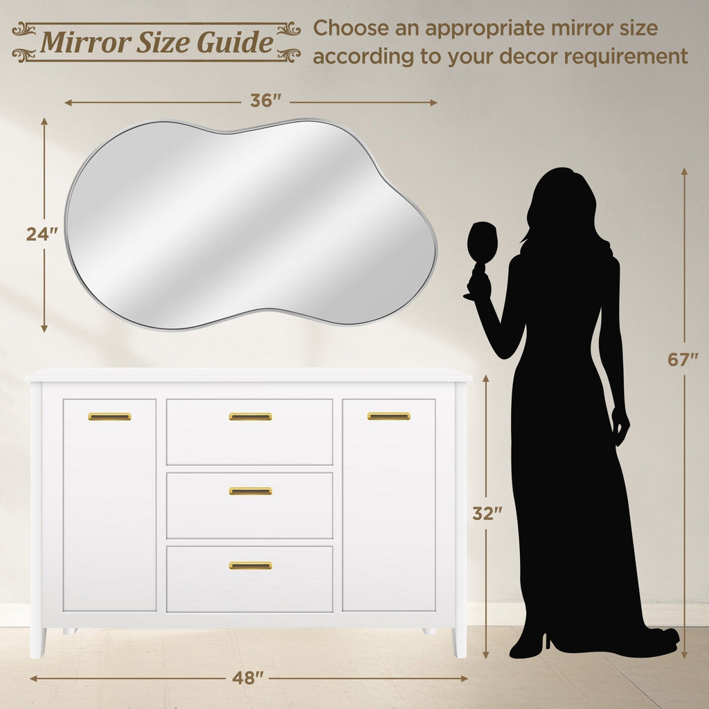 Miroir mural irrégulier Miroir mural décoratif asymétrique