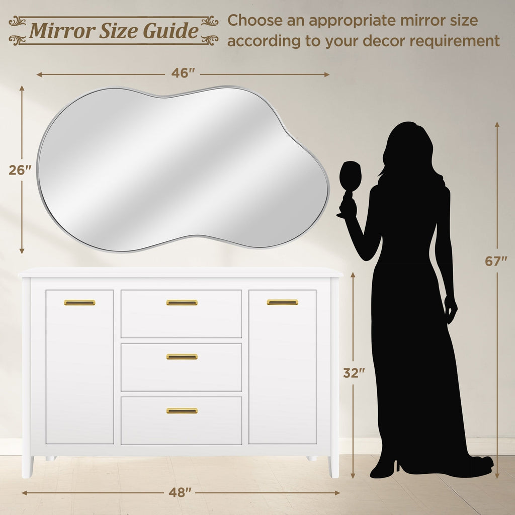 Miroir mural irrégulier Miroir mural décoratif asymétrique