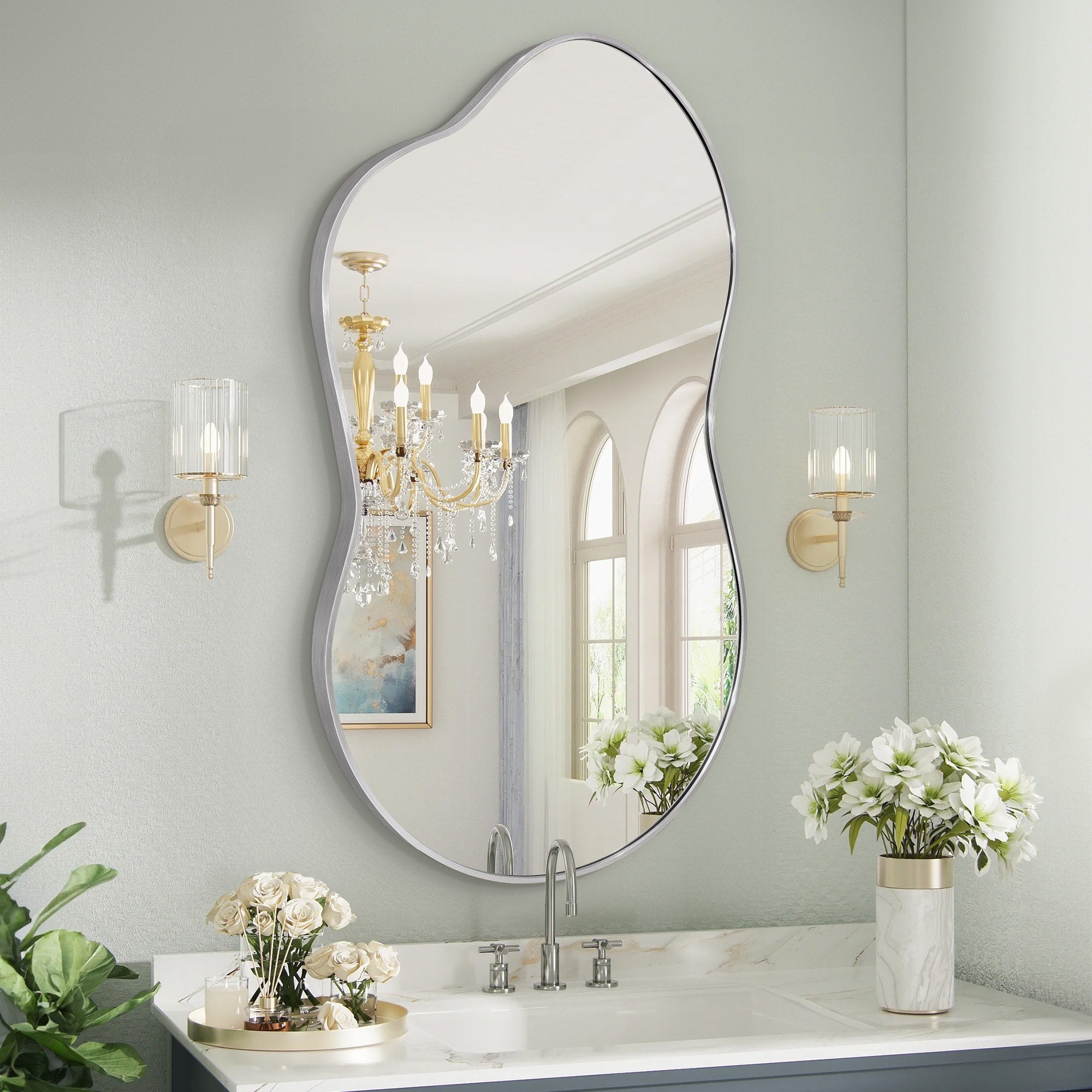 Miroir mural irrégulier Miroir mural décoratif asymétrique