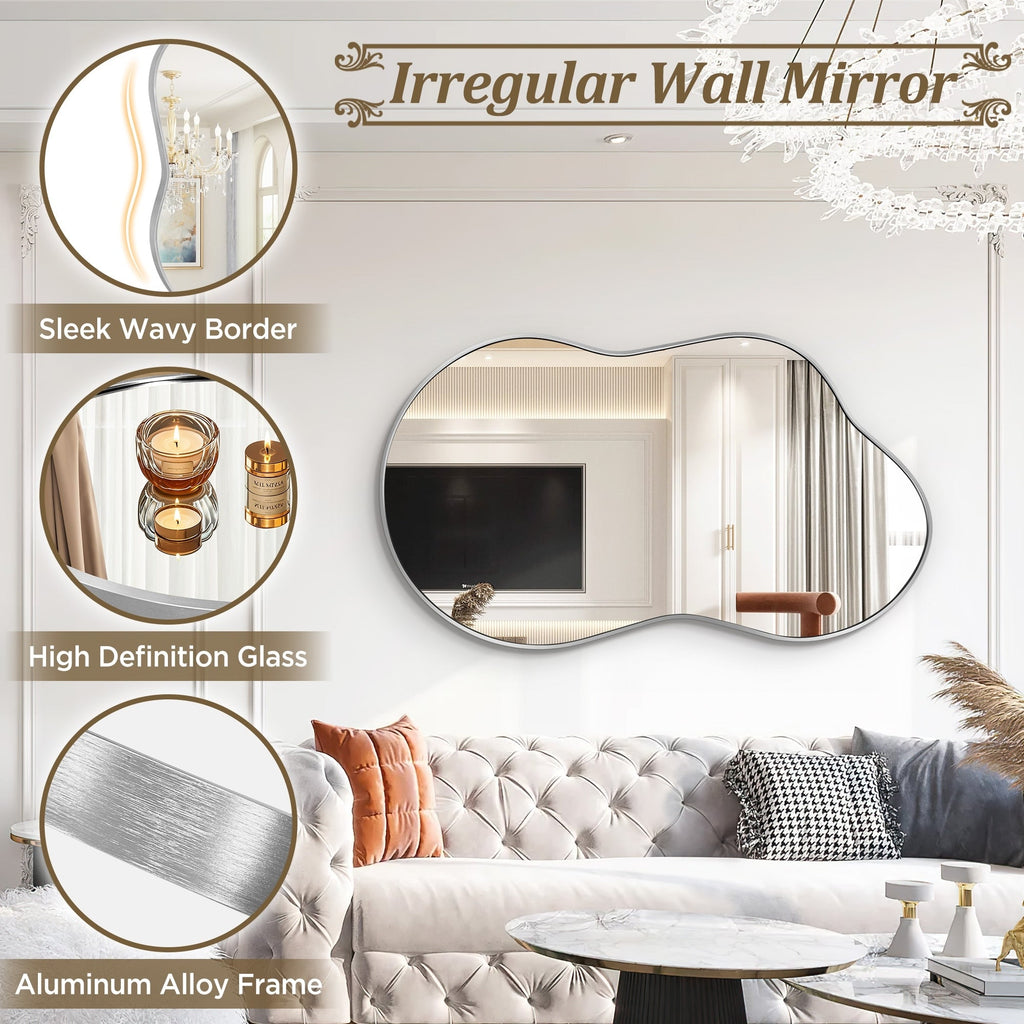 Miroir mural irrégulier Miroir mural décoratif asymétrique