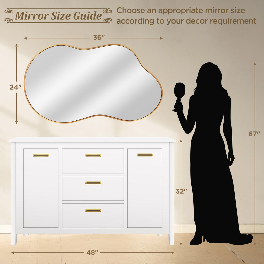 Miroir mural irrégulier Miroir mural décoratif asymétrique